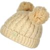 imageCC Kids Childrens Cable Knit Double Ear Pom Cuffed Beanie Cap HatTwo Tone Beige
