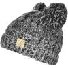 imageCC Kids Childrens Cable Knit Double Ear Pom Cuffed Beanie Cap HatTwo Tone Black