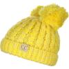 imageCC Kids Childrens Cable Knit Double Ear Pom Cuffed Beanie Cap HatTwo Tone Lemon