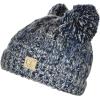 imageCC Kids Childrens Cable Knit Double Ear Pom Cuffed Beanie Cap HatTwo Tone Navy