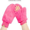 imageCC Kids Faux Fur Sherpa Lined Convertible MittensHot Pink
