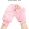 imageCC Kids Faux Fur Sherpa Lined Convertible MittensPink
