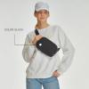 imageCC Large Fanny Pack  MultiColor Belt Bag 100 Polyester Adjustable Strap Lightweight Waist Pack BeigeBlack