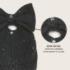 imageCC Messy Bun SnapOn Bow Beanie with Sequins for WomenBlack