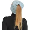 imageCC Messy Bun SnapOn Bow Beanie with Sequins for WomenBlue