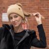imageCC Messy Bun SnapOn Bow Beanie with Sequins for WomenCamel