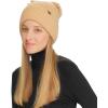 imageCC Messy Bun SnapOn Bow Beanie with Sequins for WomenCamel