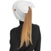 imageCC Messy Bun SnapOn Bow Beanie with Sequins for WomenWhite