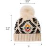 imageCC Mom and Baby Fur Pom Winter Fall Trendy Chunky Stretchy Cable Knit Beanie Hat SetAztec Beige