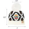 imageCC Mom and Baby Fur Pom Winter Fall Trendy Chunky Stretchy Cable Knit Beanie Hat SetAztec White
