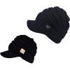 imageCC Mommy and Me Beanies Women Kids Toddler Infant Mom and Baby Matching Christmas Outfits Winter Visor BrimAdult  Toddler  Black