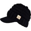 imageCC Mommy and Me Beanies Women Kids Toddler Infant Mom and Baby Matching Christmas Outfits Winter Visor BrimAdult  Toddler  Black