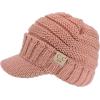 imageCC Mommy and Me Beanies Women Kids Toddler Infant Mom and Baby Matching Christmas Outfits Winter Visor BrimAdult  Toddler  Indi Pink