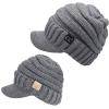 imageCC Mommy and Me Beanies Women Kids Toddler Infant Mom and Baby Matching Christmas Outfits Winter Visor BrimAdult  Toddler  Light Melange Grey