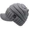 imageCC Mommy and Me Beanies Women Kids Toddler Infant Mom and Baby Matching Christmas Outfits Winter Visor BrimAdult  Toddler  Light Melange Grey