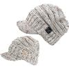 imageCC Mommy and Me Beanies Women Kids Toddler Infant Mom and Baby Matching Christmas Outfits Winter Visor BrimAdult  Toddler  Oatmeal