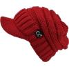 imageCC Mommy and Me Beanies Women Kids Toddler Infant Mom and Baby Matching Christmas Outfits Winter Visor BrimAdult  Toddler  Red