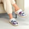 imageCC MultiOption Colorful SlipOn Slippers With Faux Fur Lining IndoorOutdoor House For WomenKnitted Aztec Ombre  Purple Mix