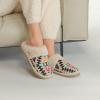 imageCC MultiOption Colorful SlipOn Slippers With Faux Fur Lining IndoorOutdoor House For WomenKnitted Aztec Pattern  Beige