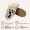 imageCC MultiOption Colorful SlipOn Slippers With Faux Fur Lining IndoorOutdoor House For WomenKnitted Aztec Pattern  Beige