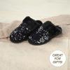 imageCC MultiOption Colorful SlipOn Slippers With Faux Fur Lining IndoorOutdoor House For WomenSequin  PurpleBlack