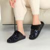imageCC MultiOption Colorful SlipOn Slippers With Faux Fur Lining IndoorOutdoor House For WomenSequin  PurpleBlack