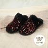 imageCC MultiOption Colorful SlipOn Slippers With Faux Fur Lining IndoorOutdoor House For WomenSequin  RedBlack