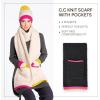 imageCC Multicolored Soft Winter Warm Sherpa Knit Pocket Extra Long Shawl ScarfBeige