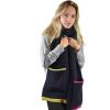 imageCC Multicolored Soft Winter Warm Sherpa Knit Pocket Extra Long Shawl ScarfBlackMulti