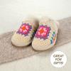 imageCC Pattern Knitted SlipOn Slippers With Faux Fur Lining IndoorOutdoor House For WomenCrochet Beige