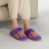 imageCC Pattern Knitted SlipOn Slippers With Faux Fur Lining IndoorOutdoor House For WomenCrochet Purple