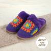 imageCC Pattern Knitted SlipOn Slippers With Faux Fur Lining IndoorOutdoor House For WomenCrochet Purple