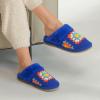 imageCC Pattern Knitted SlipOn Slippers With Faux Fur Lining IndoorOutdoor House For WomenCrochet Royal