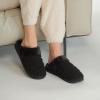 imageCC Pattern Knitted SlipOn Slippers With Faux Fur Lining IndoorOutdoor House For WomenRib Black