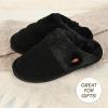 imageCC Pattern Knitted SlipOn Slippers With Faux Fur Lining IndoorOutdoor House For WomenRib Black