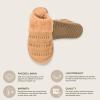 imageCC Pattern Knitted SlipOn Slippers With Faux Fur Lining IndoorOutdoor House For WomenRib Camel