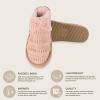imageCC Pattern Knitted SlipOn Slippers With Faux Fur Lining IndoorOutdoor House For WomenRib Rose