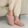 imageCC Pattern Knitted SlipOn Slippers With Faux Fur Lining IndoorOutdoor House For WomenWaffle Rose
