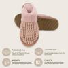 imageCC Pattern Knitted SlipOn Slippers With Faux Fur Lining IndoorOutdoor House For WomenWaffle Rose