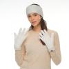 imageCC Plush Terry Chenille Gloves For Women  Fuzzy Stretchable Soft Warm Cold weather Winter GlovesIvory