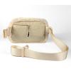 imageCC Sherpa Fanny Pack For Women Unisex  Fuzzy Daily Waist Crossbody Belt bag With Adjustable Strap TealFuzzyBeige