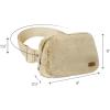 imageCC Sherpa Fanny Pack For Women Unisex  Fuzzy Daily Waist Crossbody Belt bag With Adjustable Strap TealFuzzyBeige