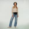 imageCC Sherpa Fanny Pack For Women Unisex  Fuzzy Daily Waist Crossbody Belt bag With Adjustable Strap TealFuzzyBlack