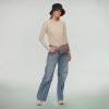 imageCC Sherpa Fanny Pack For Women Unisex  Fuzzy Daily Waist Crossbody Belt bag With Adjustable Strap TealSherpaTaupe