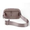 imageCC Sherpa Fanny Pack For Women Unisex  Fuzzy Daily Waist Crossbody Belt bag With Adjustable Strap TealSherpaTaupe