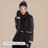 imageCC Sherpa Fleece Knit Beanie and Mittens Set Winter Accessories for Women Soft StretchyBlack