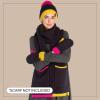 imageCC Sherpa Fleece Knit Beanie and Mittens Set Winter Accessories for Women Soft StretchyBlack Multi