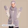 imageCC Sherpa Fleece Knit Beanie and Mittens Set Winter Accessories for Women Soft StretchyLt Mel Grey
