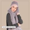 imageCC Sherpa Fleece Knit Beanie and Mittens Set Winter Accessories for Women Soft StretchyLt Mel Grey