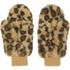 imageCC Soft Faux Fur Fuzzy Lined Flip Up Down Top Fingerless Mitten Gloves Leopard Latte